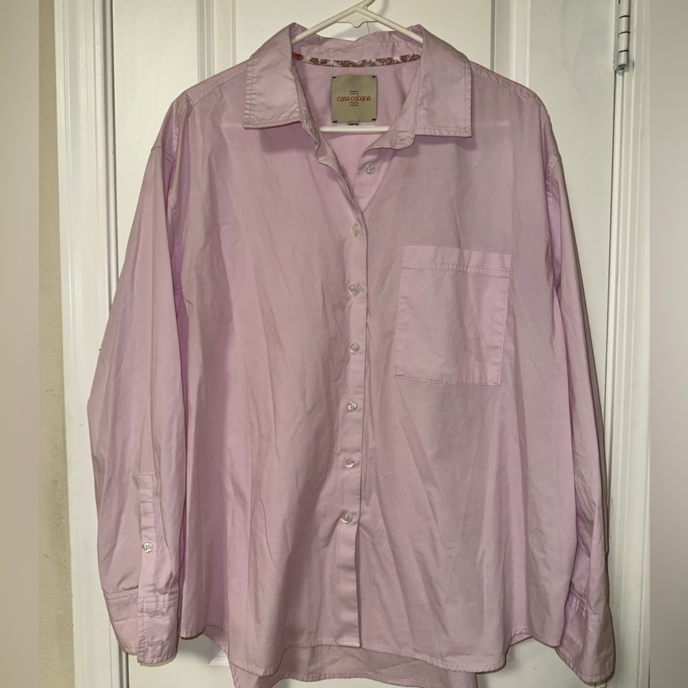 Casa Cabana Light Pink Button Down - Picture 4 of 6